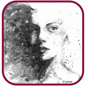 Mandriya, eine Frau mit blauen Augen 