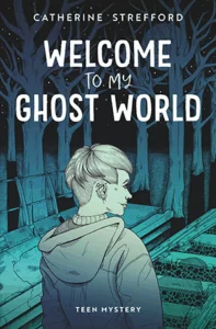 Blaues Cover "Welcome to my Ghost World" mit einem Jungen am Bahnsteig