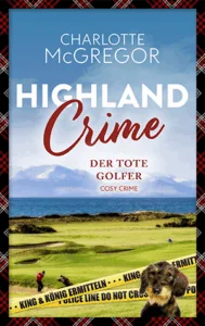 Cover "Der tote Golfer" mit einer weiten Grasfläche und Dackel