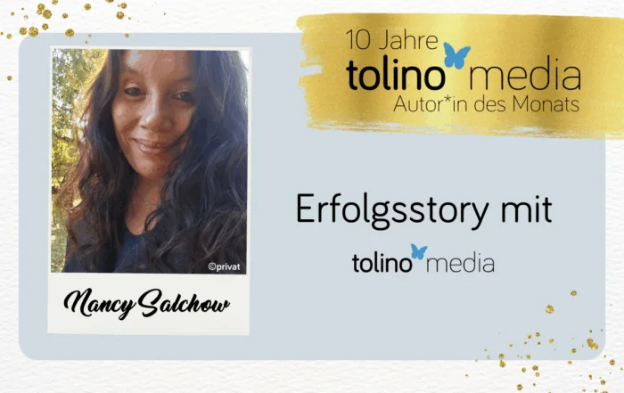 Beitragsbild mit Foto von Nancy Salchow als Autorin des Monats im Dezember