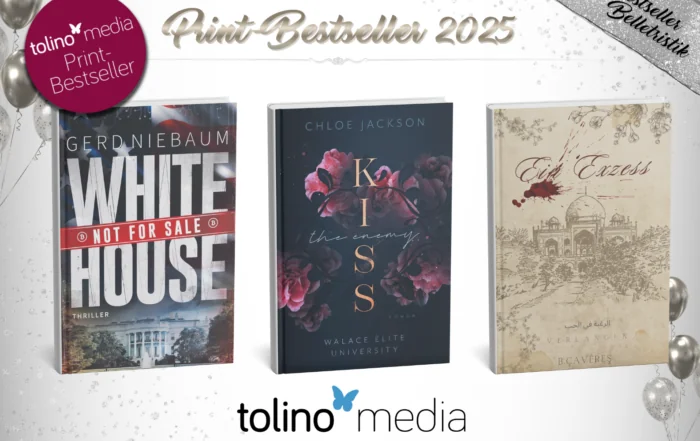 Das Cover von "White House not for Sale" von Gerd Niebaum, neben dem Cover von "Kiss the enemy" von Chloe Jackson und "Ein Exzess" von B. Çavêreş