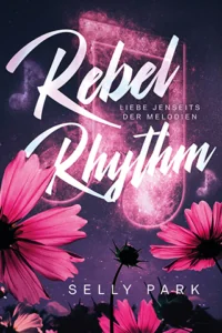 Cover von Rebel Rhythm von Selly Park: Blaue Blüten, darüber eine rosafarbene Musiknote.