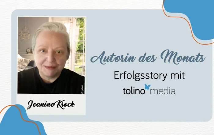 Beitragsbild mit Foto von Jeanine Krock als Autorin des Monats im Februar